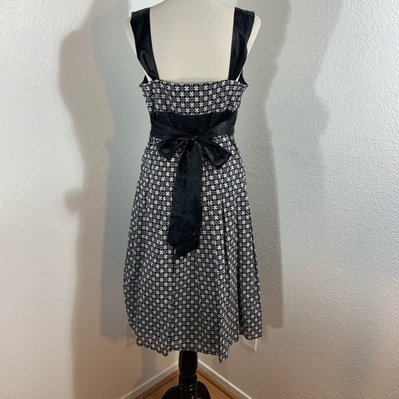 🌹New List🌹NWT Vintage 1990s AB Studio Black & White Geometric Pattern Midi Dress - Picture 4 of 6